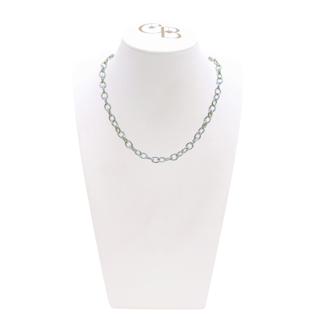 Front of the Silver Alexis Necklace on CB Bust