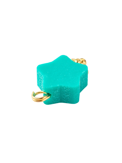 Front of the Gold Handmade Polymer Clay Star Charms | Assorted | Teal