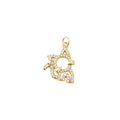 Front view of the Gold Dazzle Meow Charm