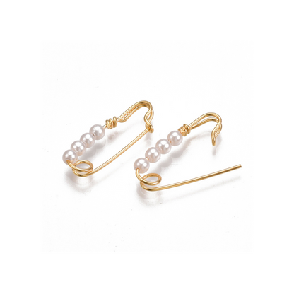 Front and side view of the Mini Pearl Brooch | Pack of 2