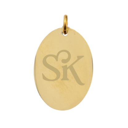 Sigma Kappa Large Gold Oval Sorority Charm - New SK Icon | Waterproof, Hypoallergenic & Tarnish Resistant