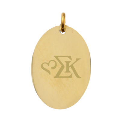 Sigma Kappa Large Oval Sorority Charm - New Greek Letters Icon | Waterproof, Hypoallergenic & Tarnish Resistant