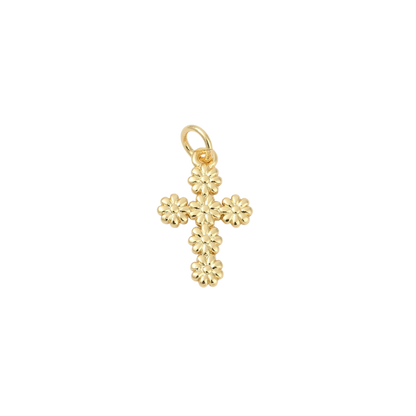 Transparent view of the Gold Daisy Cross Charm