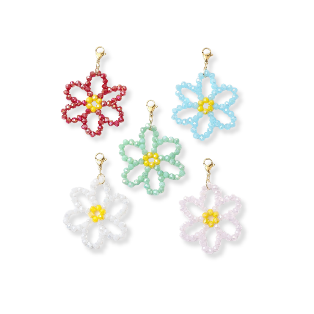 Assorted Beaded Flower Charms | Pack of 2