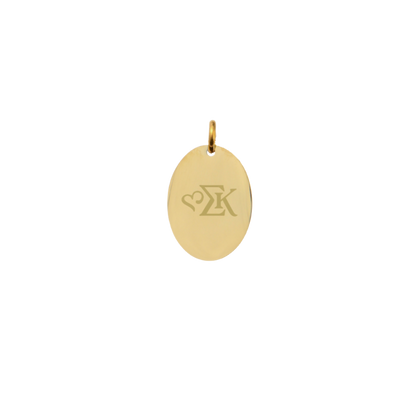 Sigma Kappa Small Gold Oval Sorority Charm - New Greek Letters Icon | Waterproof, Hypoallergenic & Tarnish Resistant