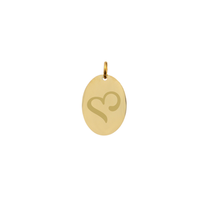 Sigma Kappa Small Gold Oval Sorority Charm - New Heart Logo | Waterproof, Hypoallergenic & Tarnish Resistant