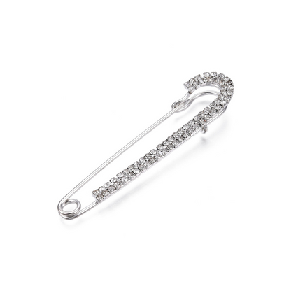 Front view of the Silver Rhinestone Brooch