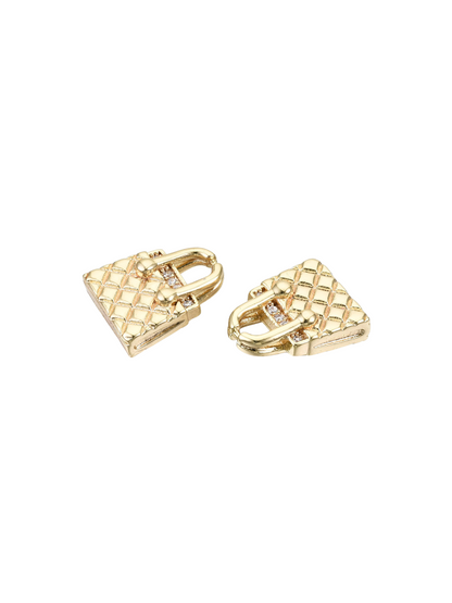 Front and two Gold Micro Pave Cubic Zirconia Handbag Charm