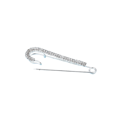 Side view of the Silver Rhinestone Brooch