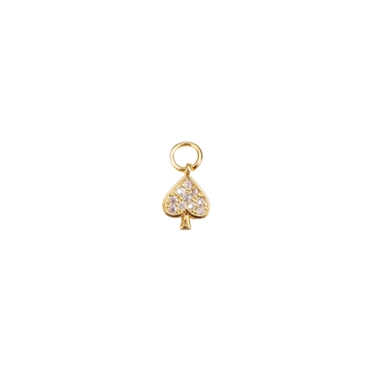Transparent view of the Gold Shimmer Spade with Cubic Zirconia Charm
