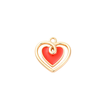 Transparent view of the Gold Amber Glow Heart Charm