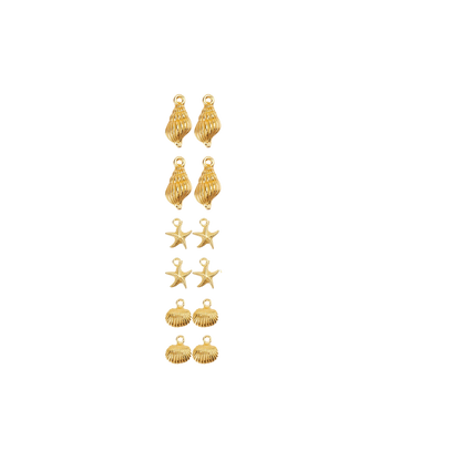 Transparent Gold Beach Shells Charm | Assorted