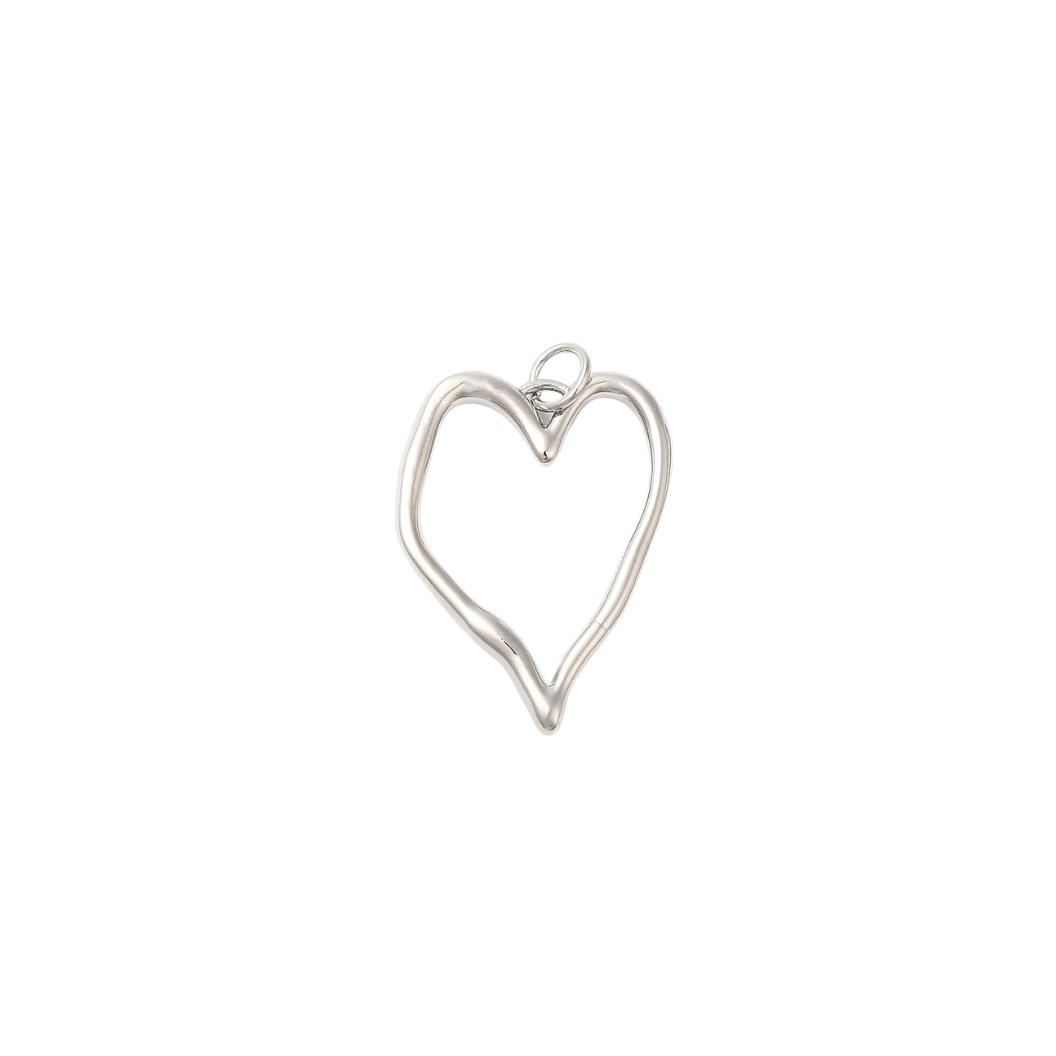 Silver Handwritten Heart Charm