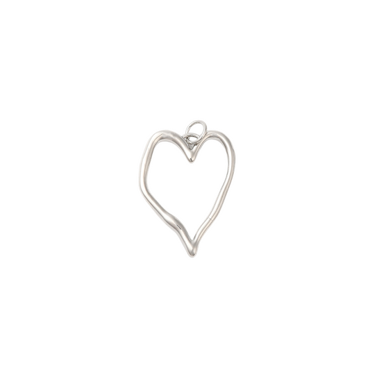 Silver Handwritten Heart Charm