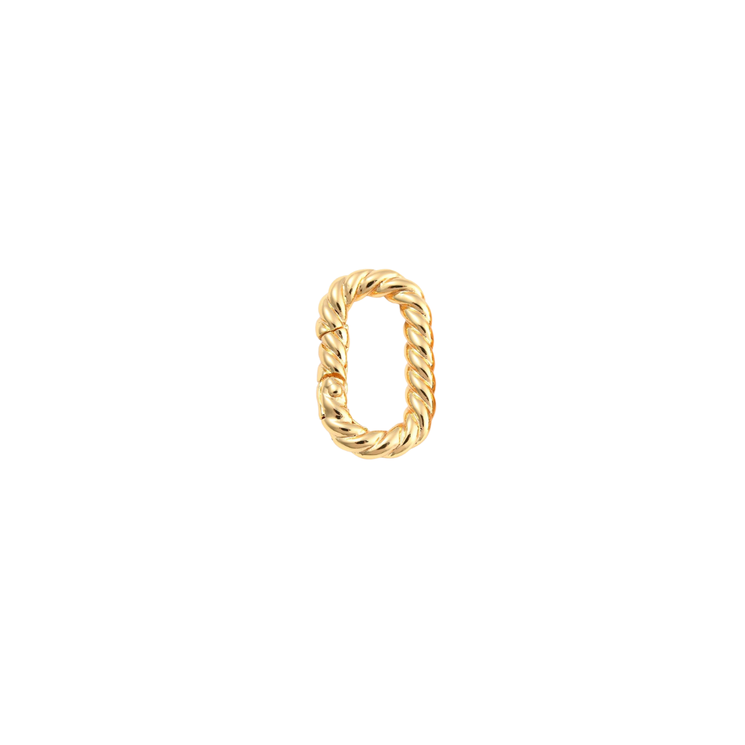 Transparent Gold Twisted Blair Carabiner | Twisted Oval Necklace Carabiner 