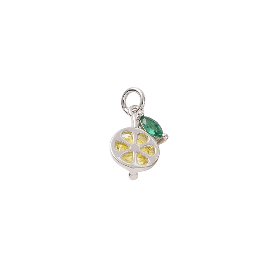 Silver Lemon with Cubic Zirconia Charm