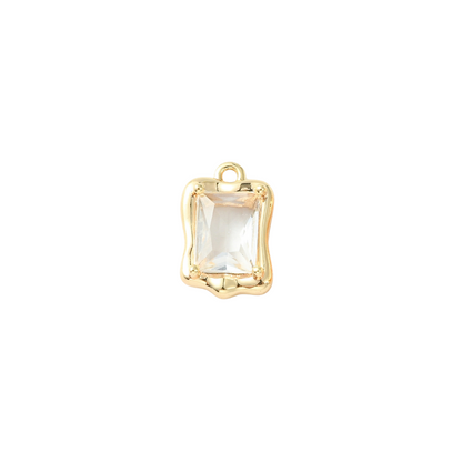 Front view of the Gold Mirror Glass Frame Charm