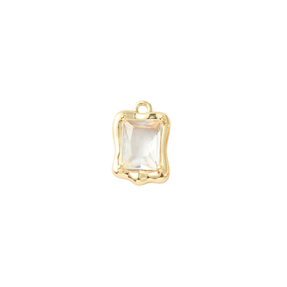 Transparent view of the Gold Mirror Glass Frame Charm
