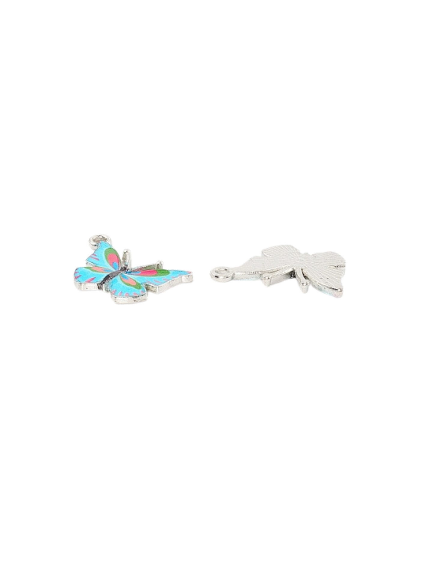 * Silver Blue Butterfly Charm