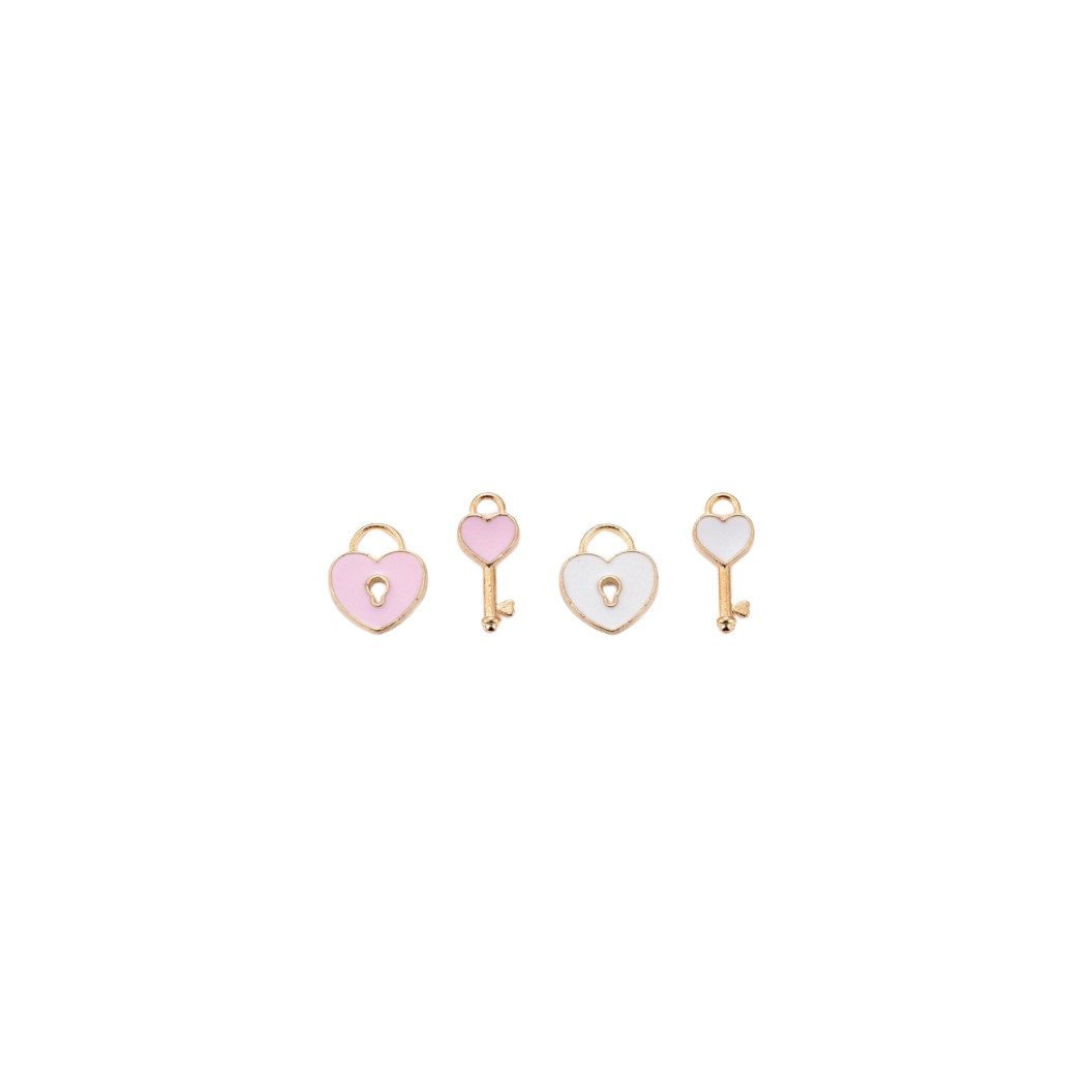 Transparent view of the Gold Lock and Key Charm | Assorted 