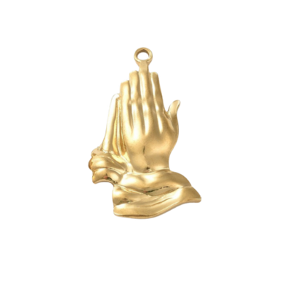 Transparent view of the Gold Praying Hands Charm