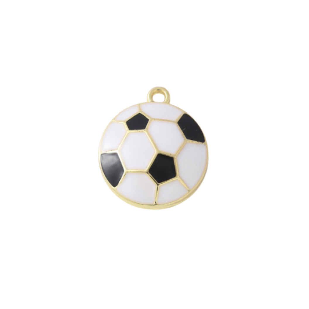 Transparent view of the Gold Score Soccer Ball Charm