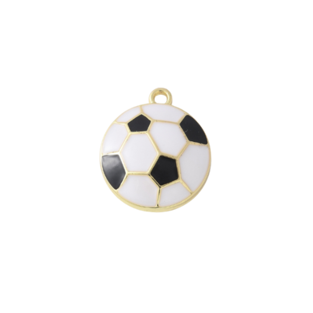 Front view of the Gold Score Soccer Ball Charm