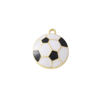 Front view of the Gold Score Soccer Ball Charm