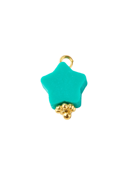Front of the Gold Handmade Polymer Clay Star Charms | Assorted | Teal