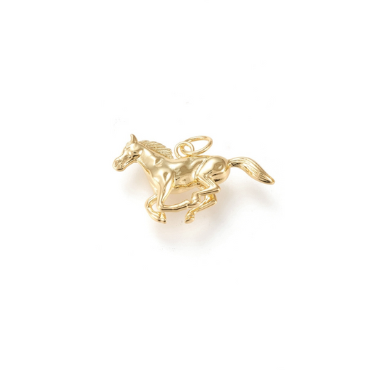 Gold Race Horse Charm