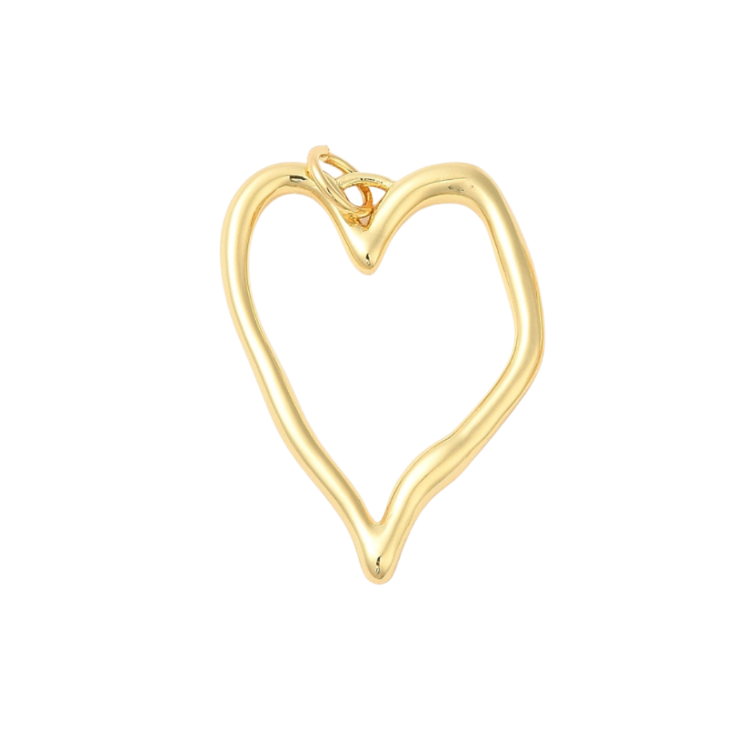 Transparent view of the Gold Handwritten Heart Charm