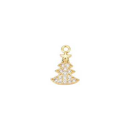 Gold Dazzle Tree with Cubic Zirconia Charm  Transparent 