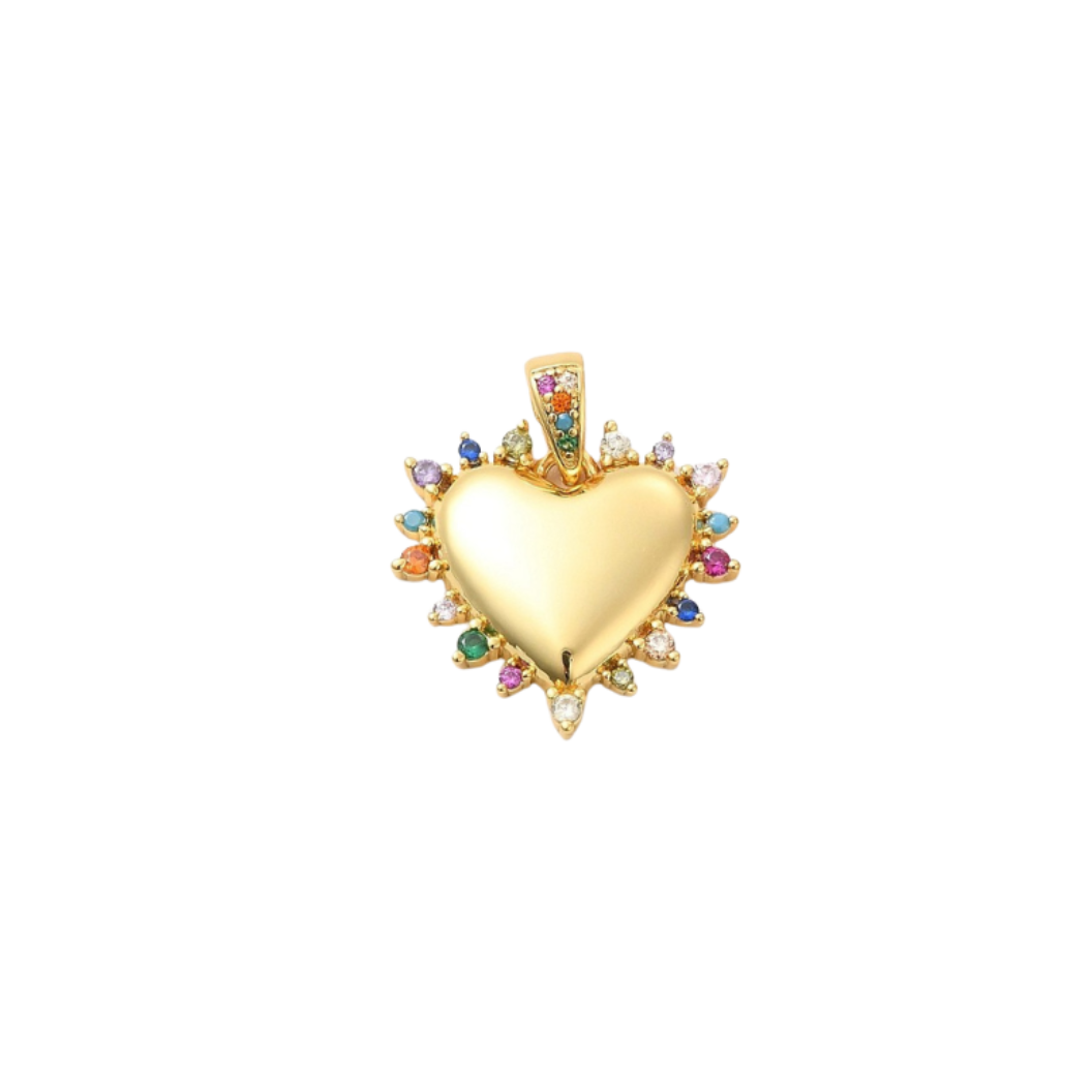 Gold Confetti Heart Charm