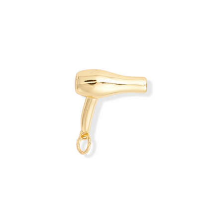 Front view of the Gold Blowdryer Charm