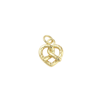 Transparent view of the Gold Soft Pretzel Heart Charm