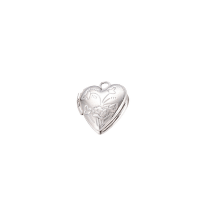 Transparent view of the Silver Vintage Heart Locket Charm