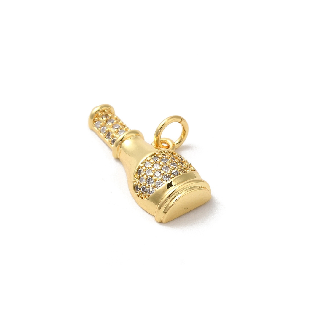 *Gold CZ Bubbly Bottle Charm