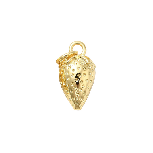 Gold Strawberry Charm