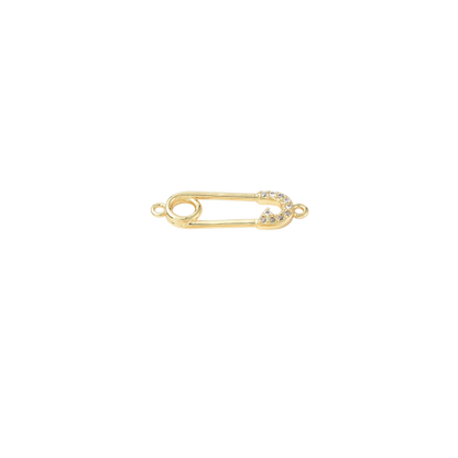 Transparent view of the Gold Cubic Zirconia Mini Paperclip Charm