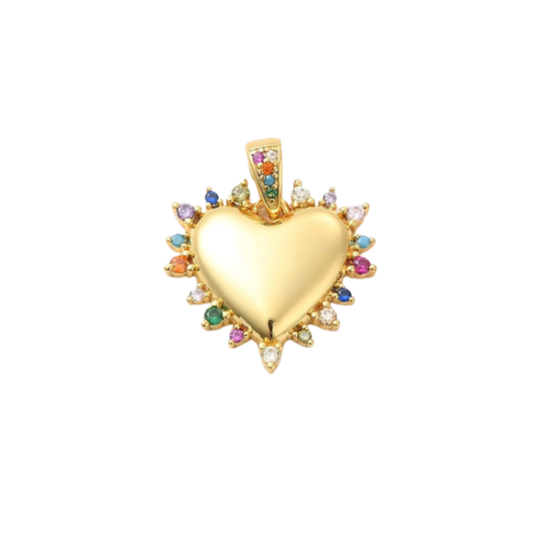 Gold Confetti Heart Charm