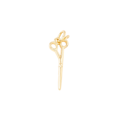 Front view of the Gold Cosmetologist Scissors Charm