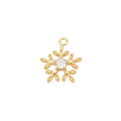 Front of the Gold Milgrain Snowflake Charm