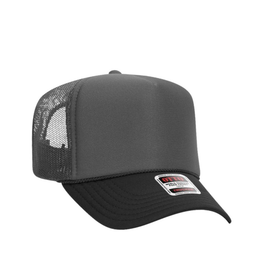 Charcoal Gray and Black Trucker Hat