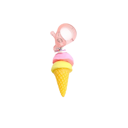 Pink Ice Cream Cone Lanyard Charm
