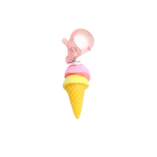 Pink Ice Cream Cone Lanyard Charm