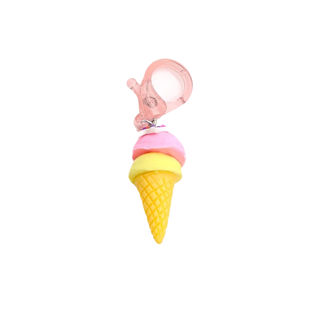 Pink Ice Cream Cone Lanyard Charm