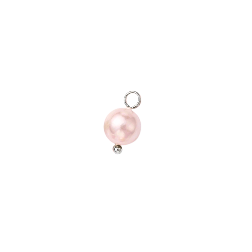 Transparent view of the Silver Blush Shell Pearl Charm | Assorted | Pink