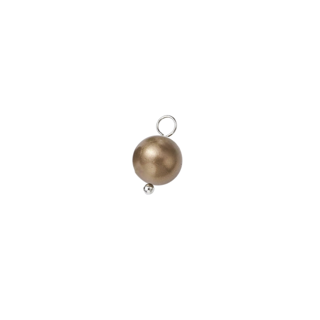 Front view of the Silver Blush Shell Pearl Charm | Assorted | Brown