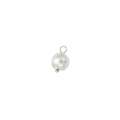 Front view of the Silver Blush Shell Pearl Charm | Assorted | White 