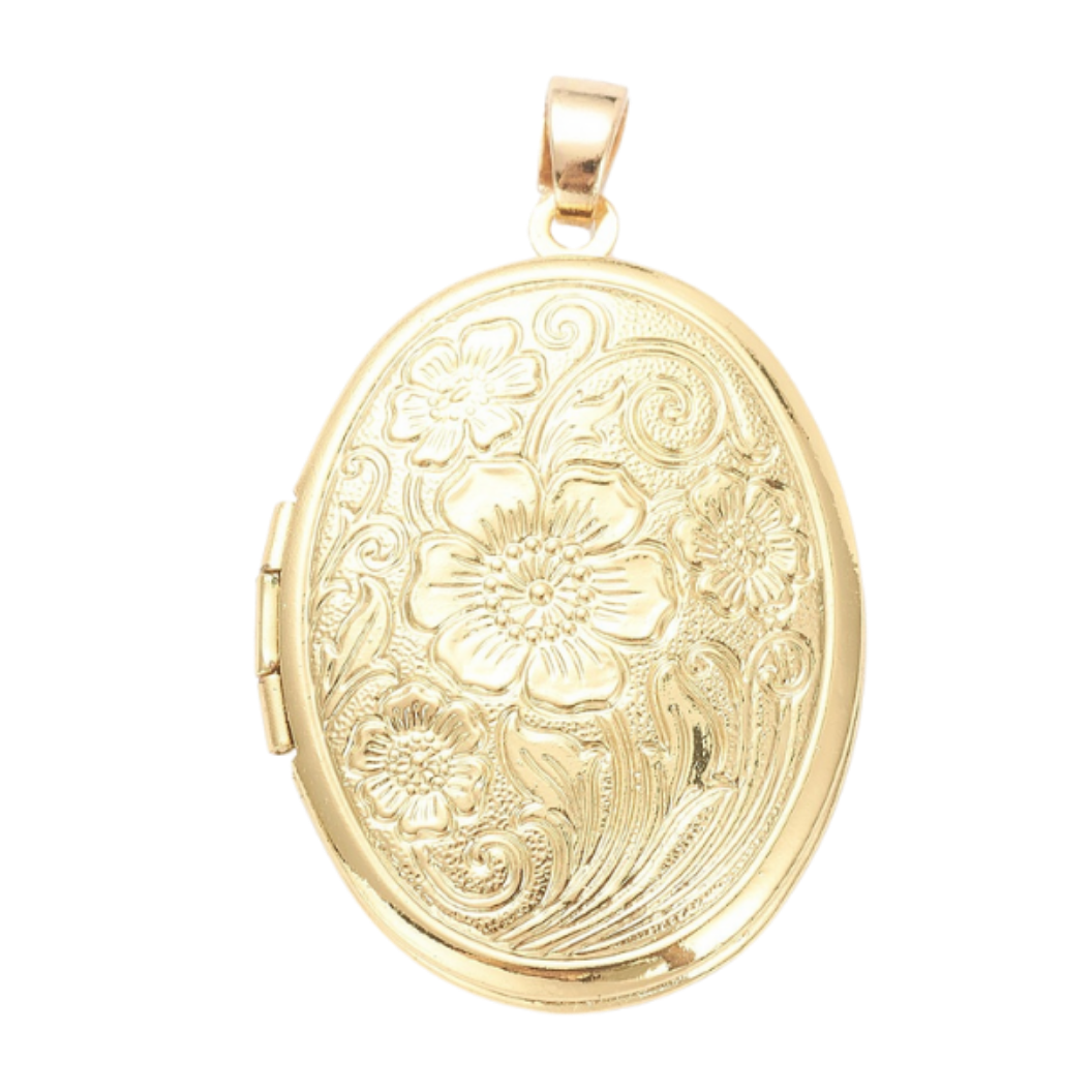 Gold Petal Promise Locket Charm